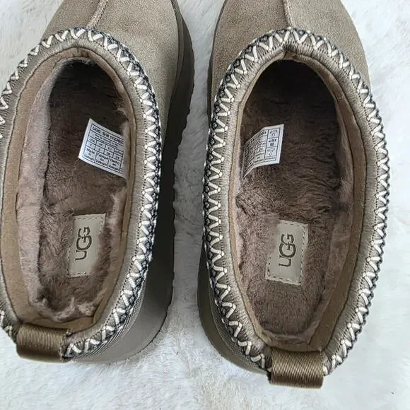 UGG Tazz Platform Slippers Hickory Brown Suede Women’s Size 7 New - Picture 6 of 16